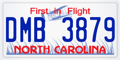 NC license plate DMB3879