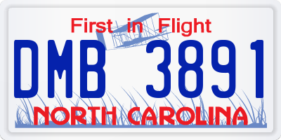 NC license plate DMB3891