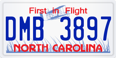 NC license plate DMB3897