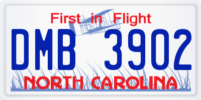 NC license plate DMB3902