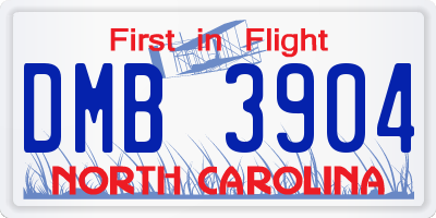 NC license plate DMB3904