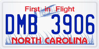 NC license plate DMB3906