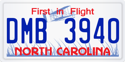 NC license plate DMB3940