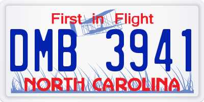 NC license plate DMB3941