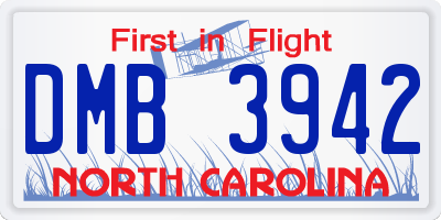 NC license plate DMB3942