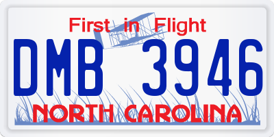 NC license plate DMB3946