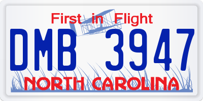 NC license plate DMB3947