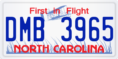 NC license plate DMB3965