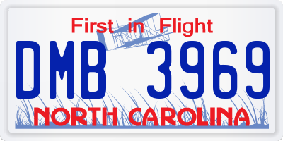 NC license plate DMB3969