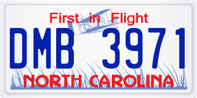 NC license plate DMB3971