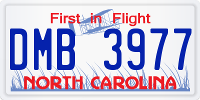 NC license plate DMB3977