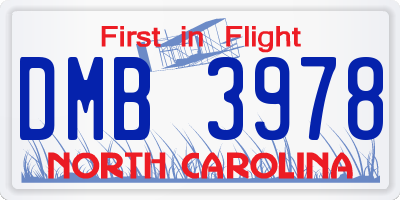NC license plate DMB3978