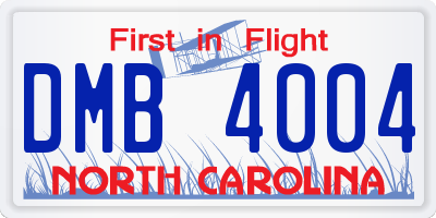 NC license plate DMB4004