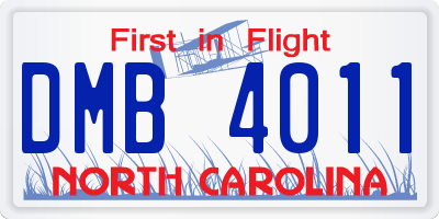 NC license plate DMB4011