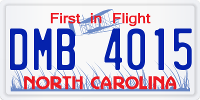 NC license plate DMB4015