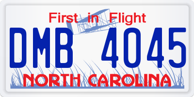 NC license plate DMB4045