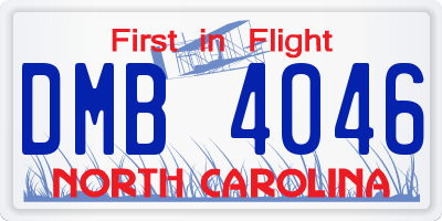 NC license plate DMB4046