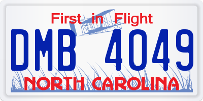 NC license plate DMB4049