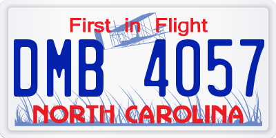 NC license plate DMB4057