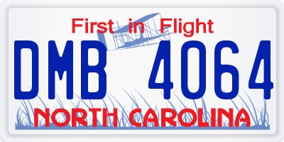 NC license plate DMB4064