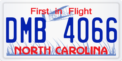 NC license plate DMB4066