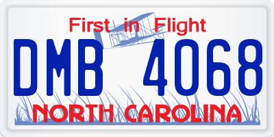 NC license plate DMB4068