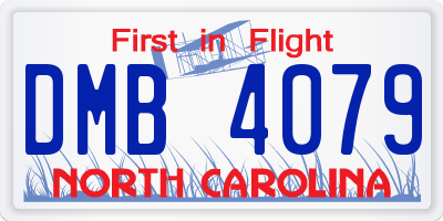 NC license plate DMB4079