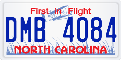 NC license plate DMB4084