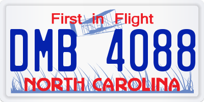 NC license plate DMB4088