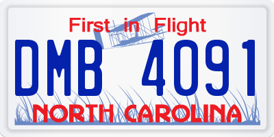 NC license plate DMB4091