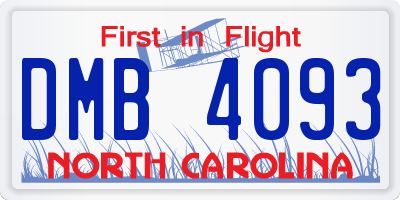 NC license plate DMB4093