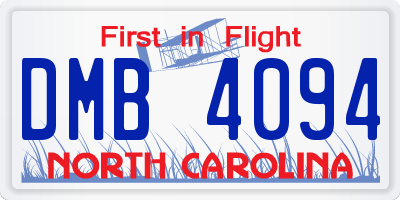 NC license plate DMB4094