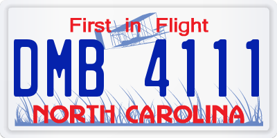 NC license plate DMB4111
