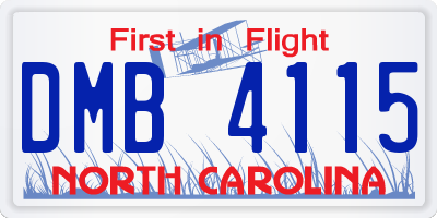 NC license plate DMB4115