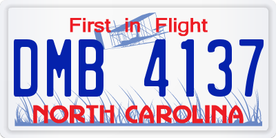NC license plate DMB4137