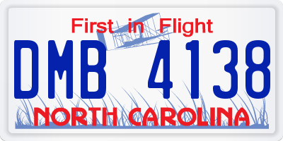 NC license plate DMB4138