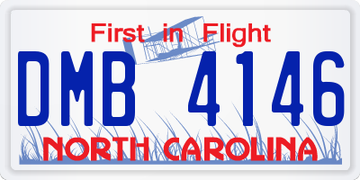 NC license plate DMB4146