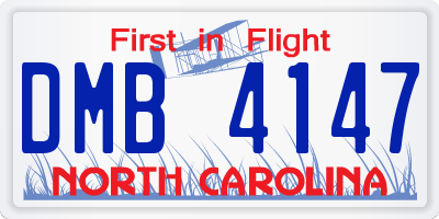 NC license plate DMB4147