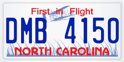 NC license plate DMB4150