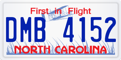 NC license plate DMB4152