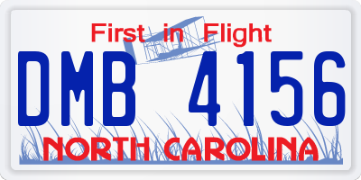 NC license plate DMB4156