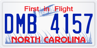 NC license plate DMB4157