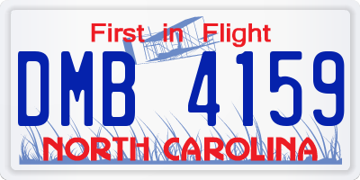 NC license plate DMB4159