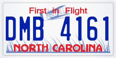 NC license plate DMB4161
