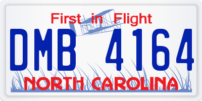 NC license plate DMB4164