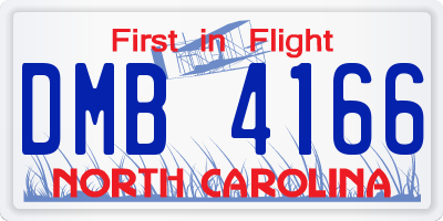NC license plate DMB4166