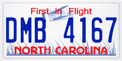 NC license plate DMB4167