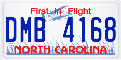 NC license plate DMB4168