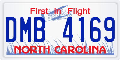 NC license plate DMB4169