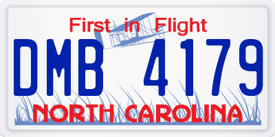 NC license plate DMB4179